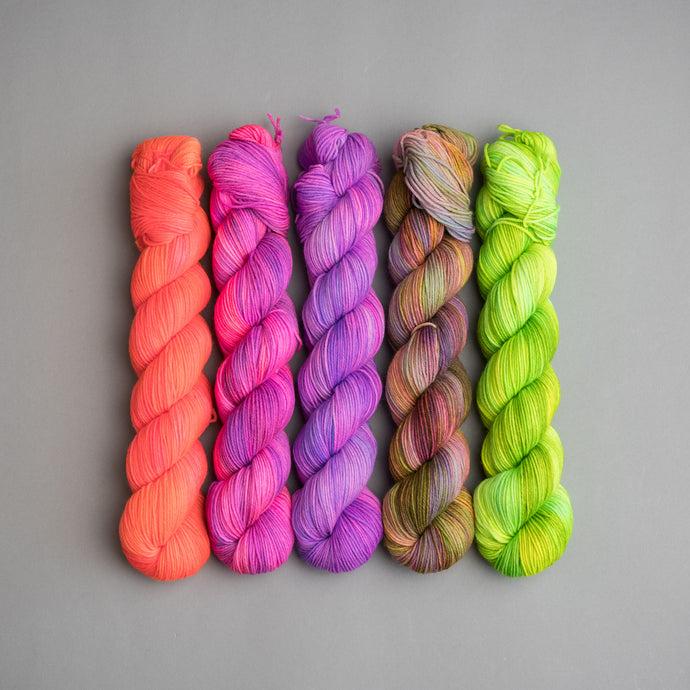 A Musing of Neons - Sock -100, 50 and 20g Fade
