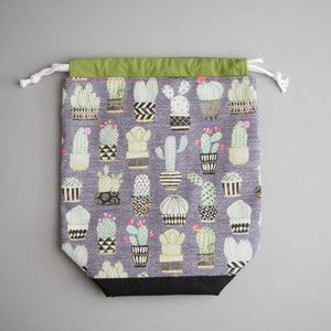 Cactus Drawstring Project Bag