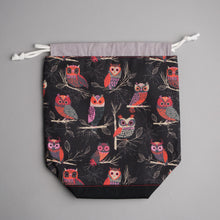 Load image into Gallery viewer, Forest Whispers Owls - Drawstring Project Bag