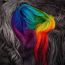 Load image into Gallery viewer, Charcoal Rainbow Rainbow - Pooling Yarn - Sock - 100g Skein